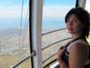Mary Keet - heading up Table Mountain in the cable car